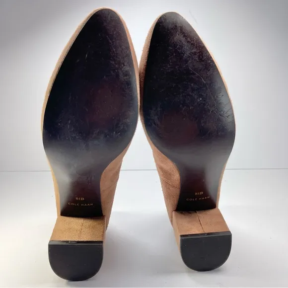 Cole Haan Suede Heels Women’s Size 8.5 Blush Block Heel