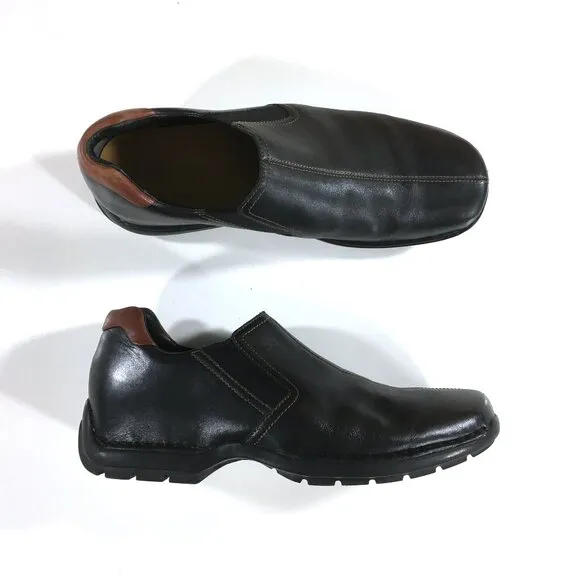 Cole Haan Zeno Split Toe Slip On Shoes Mens Size 10 M Black Brown Leather C24673