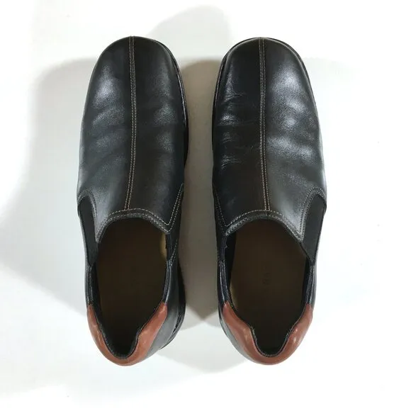 Cole Haan Zeno Split Toe Slip On Shoes Mens Size 10 M Black Brown Leather C24673
