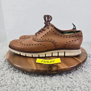 Cole Haan ZeroGrand British Tan Leather Wingtip Casual Oxford Shoes Mens 8.5