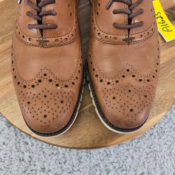 Cole Haan ZeroGrand British Tan Leather Wingtip Casual Oxford Shoes Mens 8.5