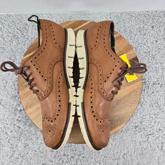Cole Haan ZeroGrand British Tan Leather Wingtip Casual Oxford Shoes Mens 8.5