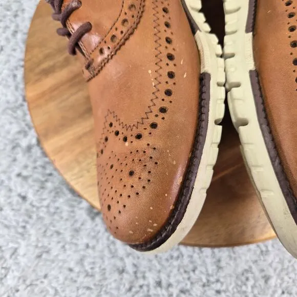 Cole Haan ZeroGrand British Tan Leather Wingtip Casual Oxford Shoes Mens 8.5