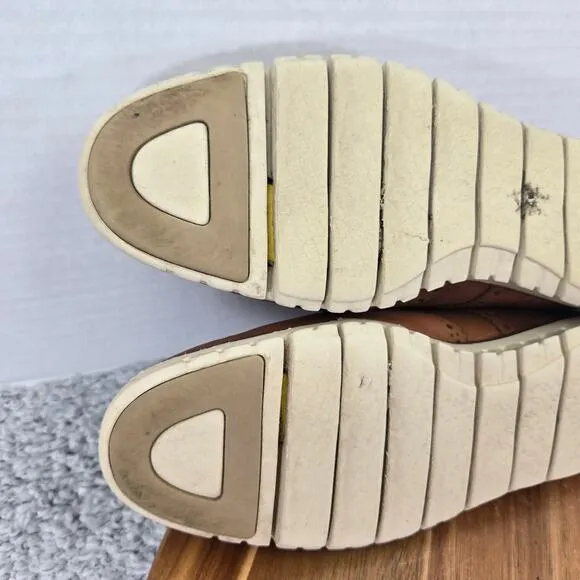 Cole Haan ZeroGrand British Tan Leather Wingtip Casual Oxford Shoes Mens 8.5