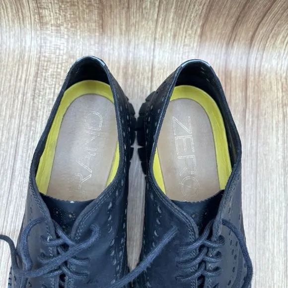Cole Haan Zerogrand No Stitch Men's Size 9 M Black Dress Shoes Wingtip C12973