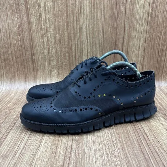 Cole Haan Zerogrand No Stitch Men's Size 9 M Black Dress Shoes Wingtip C12973