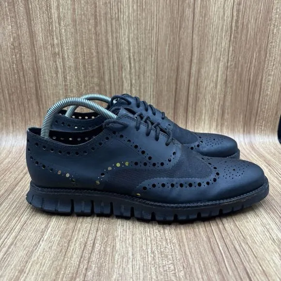 Cole Haan Zerogrand No Stitch Men's Size 9 M Black Dress Shoes Wingtip C12973