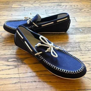 Cole Haan Blue &amp; White Nautical Boat Shoes Loafers C13444 Men’s SZ 12 Worn Once