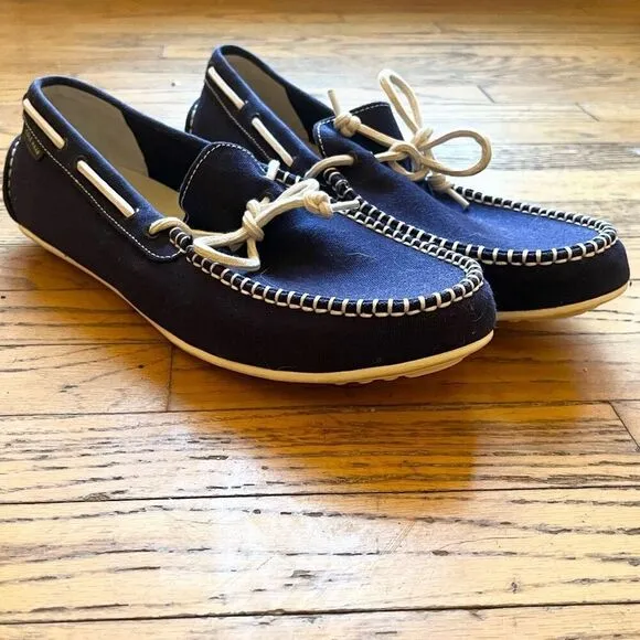 Cole Haan Blue &amp; White Nautical Boat Shoes Loafers C13444 Men’s SZ 12 Worn Once