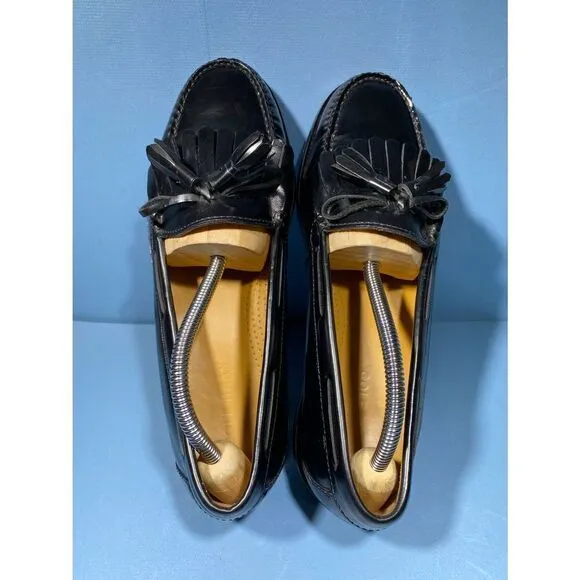 Cole Haan C02691 Black Leather Pinch Tassel Loafer Dress Shoes Men 9,5 D