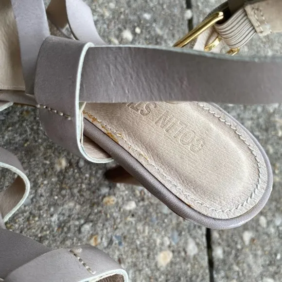 Colin Stuart Beige Strapy Sandal Heels 8