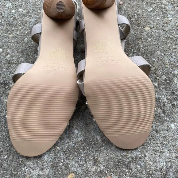Colin Stuart Beige Strapy Sandal Heels 8