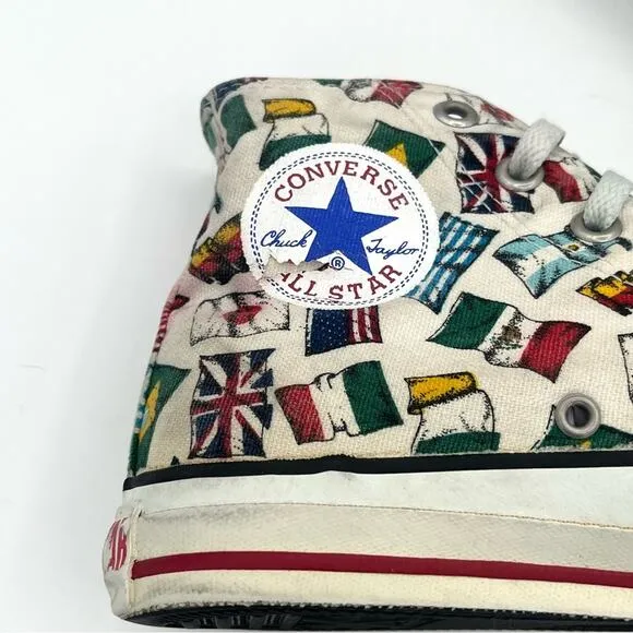 Convers All star unixes sneakers all nations flags Vtg Rare men’s Sz 6 women’s 8
