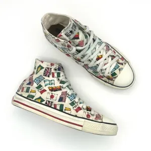 Convers All star unixes sneakers all nations flags Vtg Rare men’s Sz 6 women’s 8