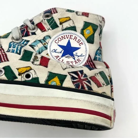 Convers All star unixes sneakers all nations flags Vtg Rare men’s Sz 6 women’s 8