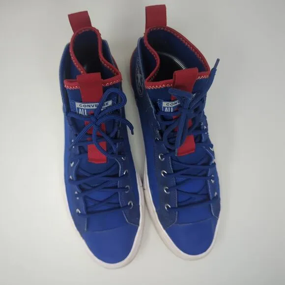 Converse All Star Ultra Mid Blue Rex Red Sneakers High Top Size 10