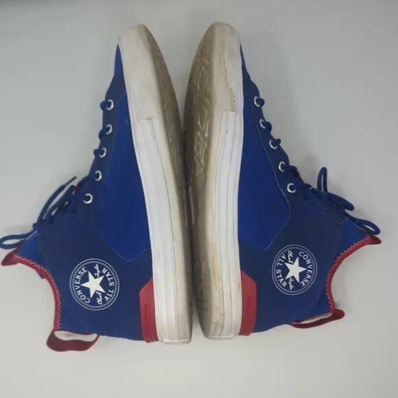 Converse All Star Ultra Mid Blue Rex Red Sneakers High Top Size 10