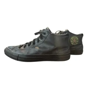 Converse Black Sneakers faux leather high tops unisex men's 11.5 women's 13.5
