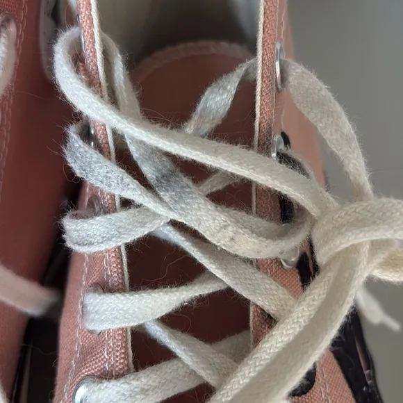 Converse Chuck 70 High Scripted Signature Print - Rose Gold Pink Size 9.5