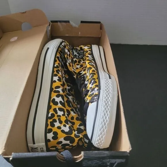 CONVERSE Chuck All Star NIB High Yellow Cheetah Sneaker Fabric Size 9 Unworn
