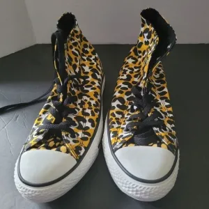 CONVERSE Chuck All Star NIB High Yellow Cheetah Sneaker Fabric Size 9 Unworn