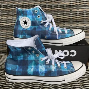 Converse Chuck Taylor All Star Hi Blue Plaid/White/Black MEN`S