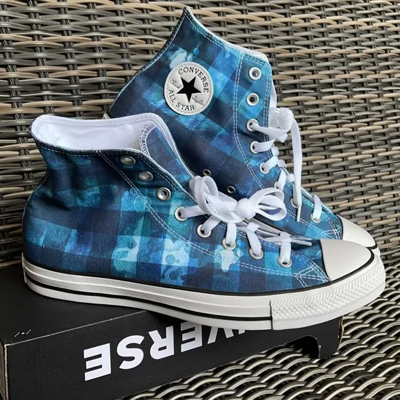 Converse Chuck Taylor All Star Hi Blue Plaid/White/Black MEN`S