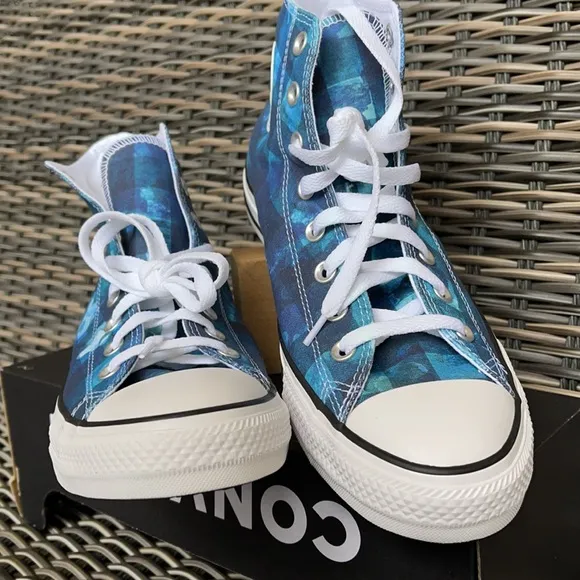 Converse Chuck Taylor All Star Hi Blue Plaid/White/Black MEN`S