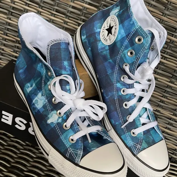 Converse Chuck Taylor All Star Hi Blue Plaid/White/Black MEN`S
