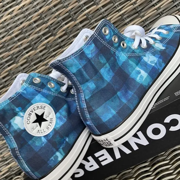 Converse Chuck Taylor All Star Hi Blue Plaid/White/Black MEN`S