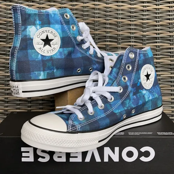 Converse Chuck Taylor All Star Hi Blue Plaid/White/Black MEN`S