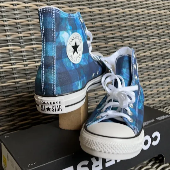 Converse Chuck Taylor All Star Hi Blue Plaid/White/Black MEN`S