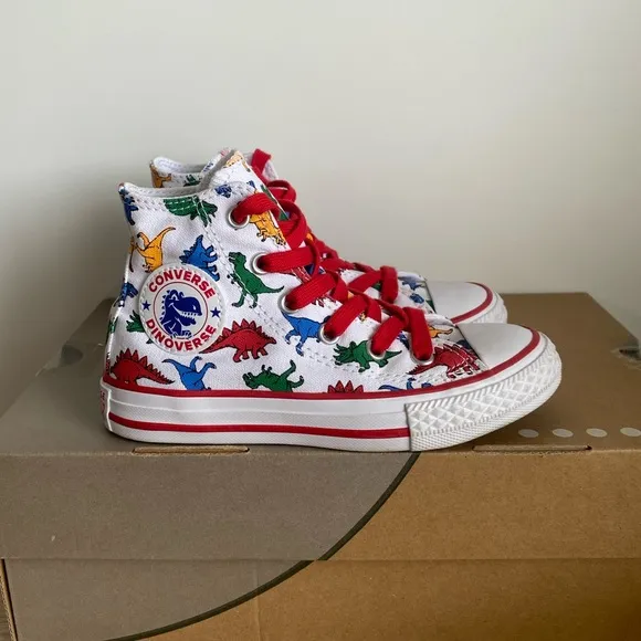 Converse Chuck Taylor All Star Hi Dinosaur Kids Sneakers- SZ 12 C