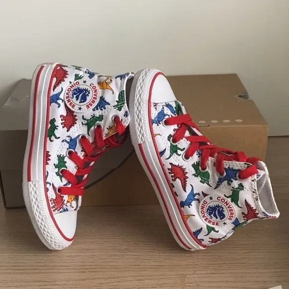 Converse Chuck Taylor All Star Hi Dinosaur Kids Sneakers- SZ 12 C