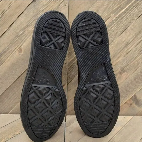 Converse Chuck Taylor All Star Low Triple Black Casual‎ Sneakers Mens Size 8