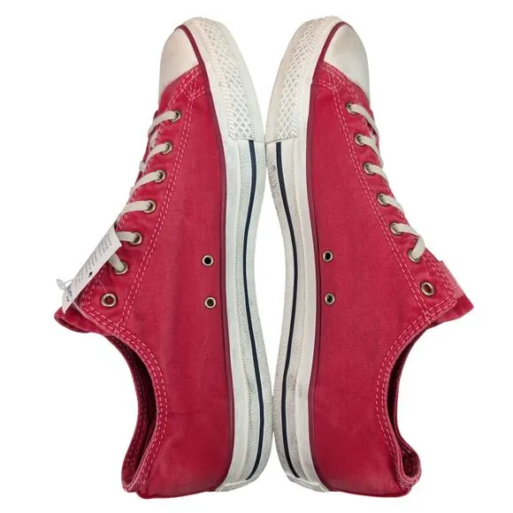 Converse CTAS 2013 Low Top Tango Red Washed Canvas Sneaker Mens 11 Womens 13 NWT