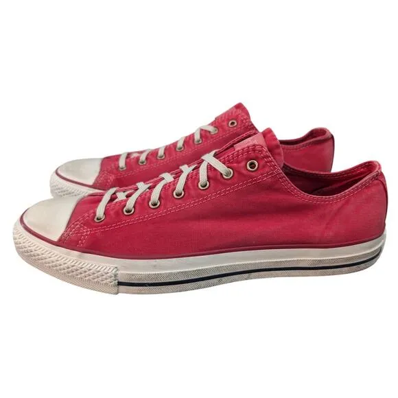 Converse CTAS 2013 Low Top Tango Red Washed Canvas Sneaker Mens 11 Womens 13 NWT