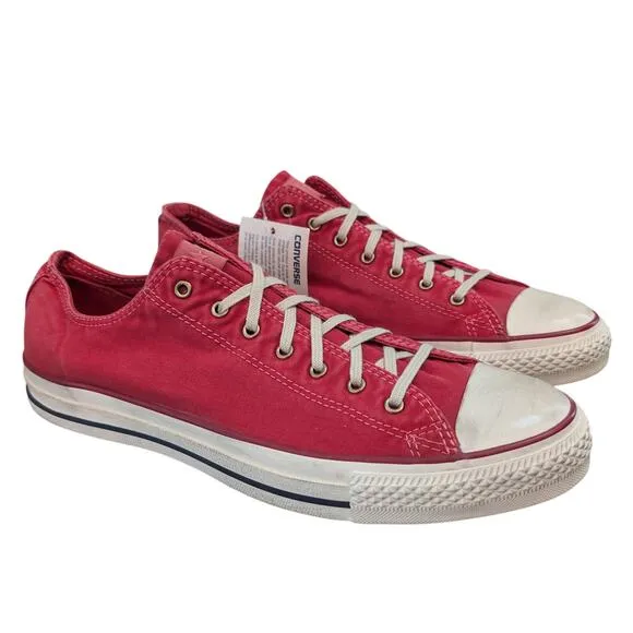 Converse CTAS 2013 Low Top Tango Red Washed Canvas Sneaker Mens 11 Womens 13 NWT