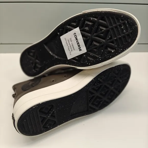 Converse CTAS A07942C Lift Platform Casual Leather Brown Shoes Women's 7