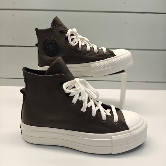 Converse CTAS A07942C Lift Platform Casual Leather Brown Shoes Women's 7