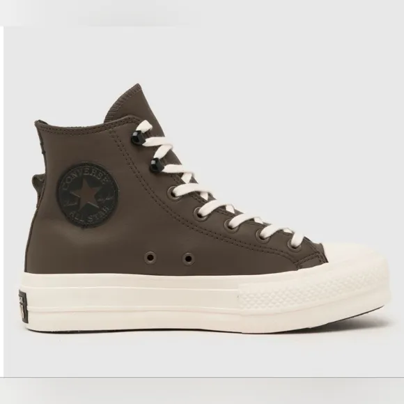 Converse CTAS A07942C Lift Platform Casual Leather Brown Shoes Women's 7