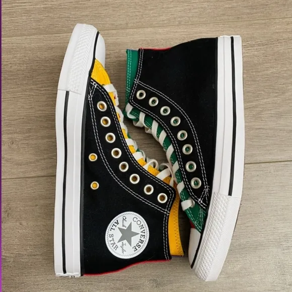 Converse Ctas double upper high black red sneakers size Women's 7