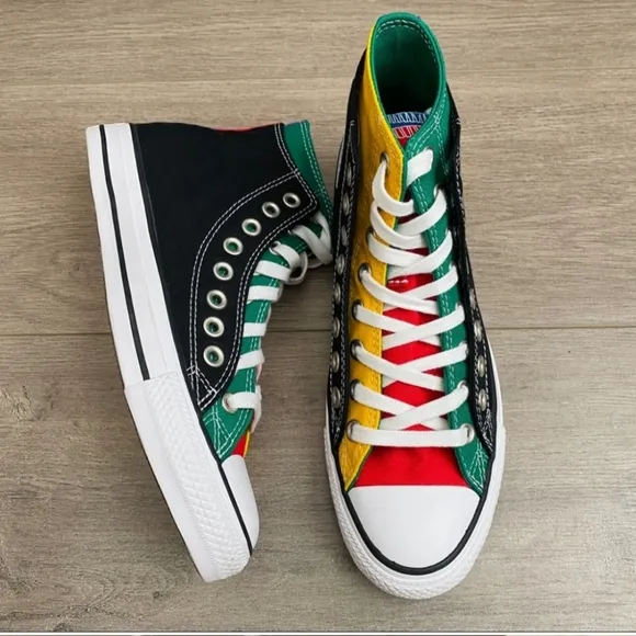 Converse Ctas double upper high black red sneakers size Women's 7