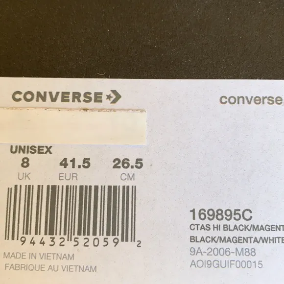CONVERSE CTAS HI BLACK/MAGNET BLACK/WHITE MENS