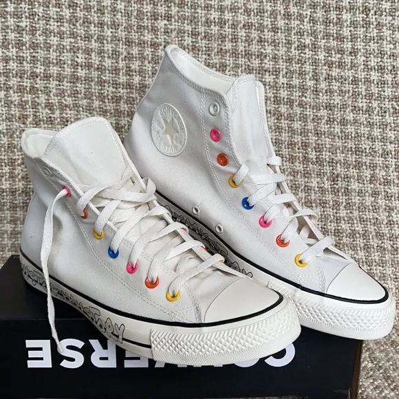 Converse Ctas Hi Egret/Hyper Pink/Black MEN`S