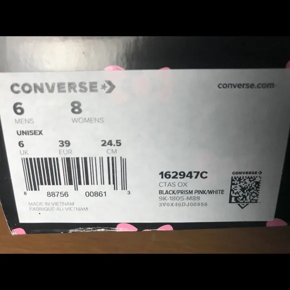 CONVERSE Hello Kitty Sneakers Black Unisex 8