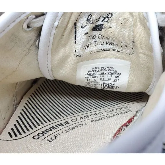Converse Jack Purcell Sneakers Mens 11.5 Shoes White Leather Low Athletic Ox