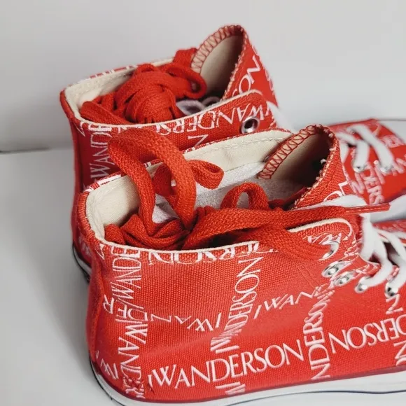 Converse J.W. Anderson Red Logo High Top Sneakers Unisex Mens 9.5 woman's 11.5