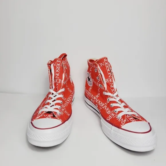 Converse J.W. Anderson Red Logo High Top Sneakers Unisex Mens 9.5 woman's 11.5