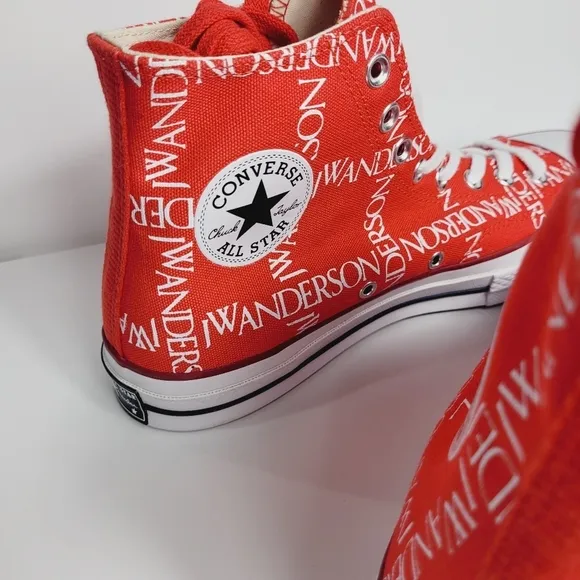 Converse J.W. Anderson Red Logo High Top Sneakers Unisex Mens 9.5 woman's 11.5